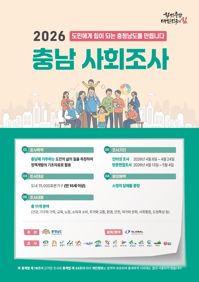6.2026 충남 사회조사 홍보 포스터 이미지