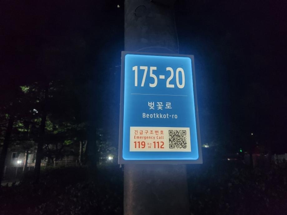 6.LED 기초번호판 벚꽃로175-20 (야) 이미지