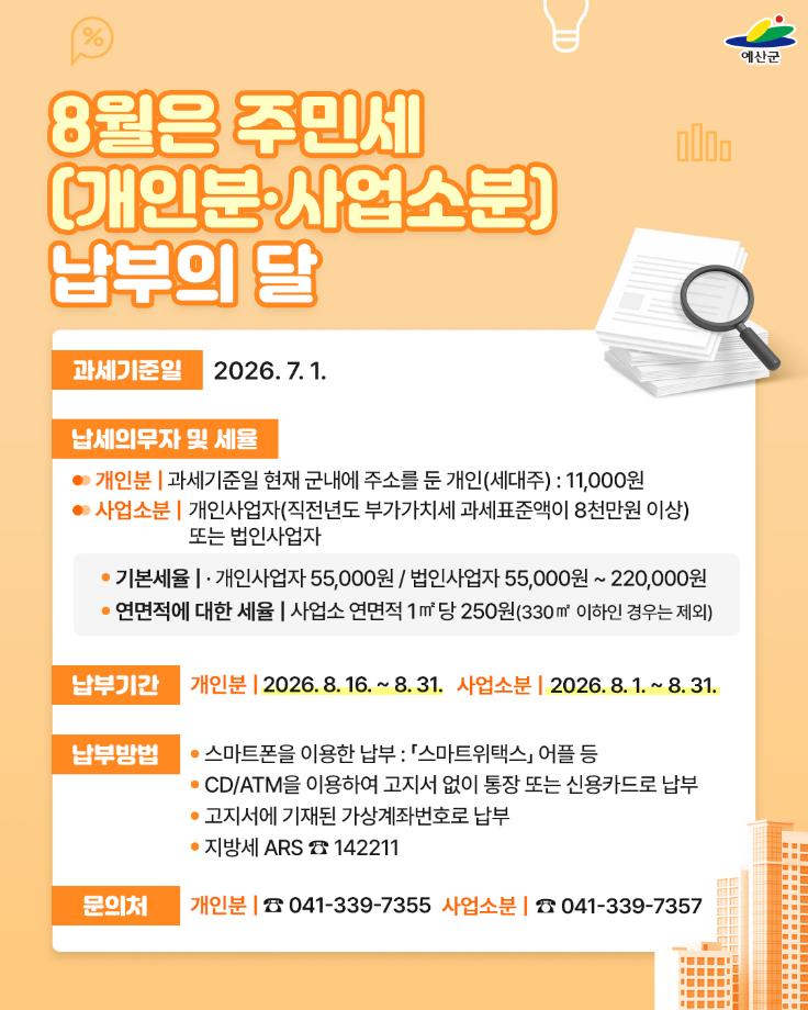1.주민세 납부 홍보물 이미지