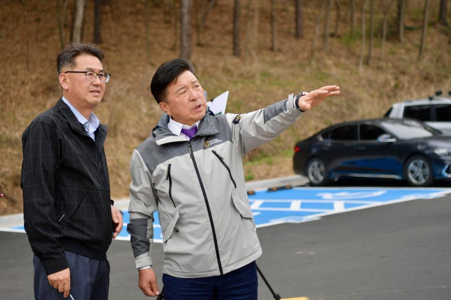 주요사업장 현장방문(군도6호선 주차장 포장사업) 이미지