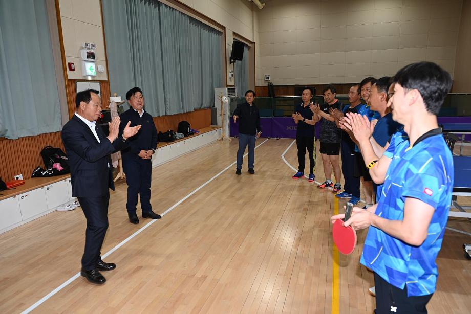 제76회 충남도민체육대회 종목별 훈련 격려(탁구) 이미지
