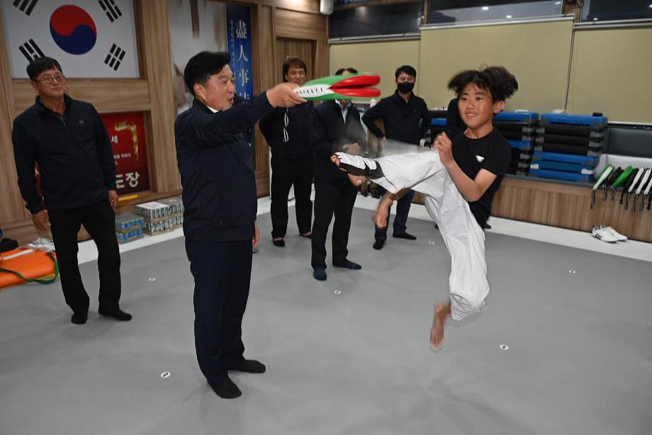 제76회 충남도민체육대회 종목별 훈련 격려(태권도) 이미지