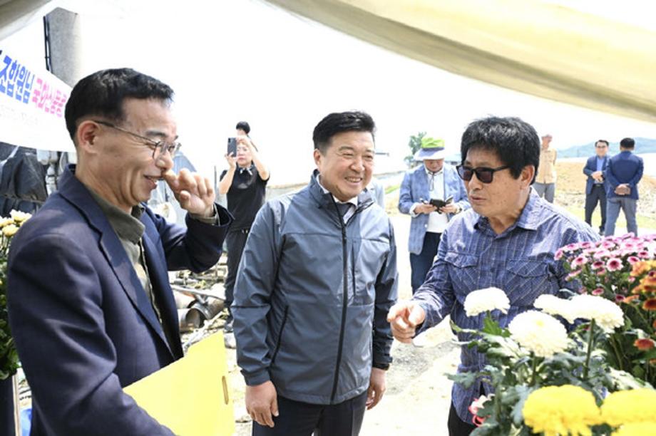 예산군, ‘민간육종가 신만영’ 국화개발품종 평가회 개최 이미지