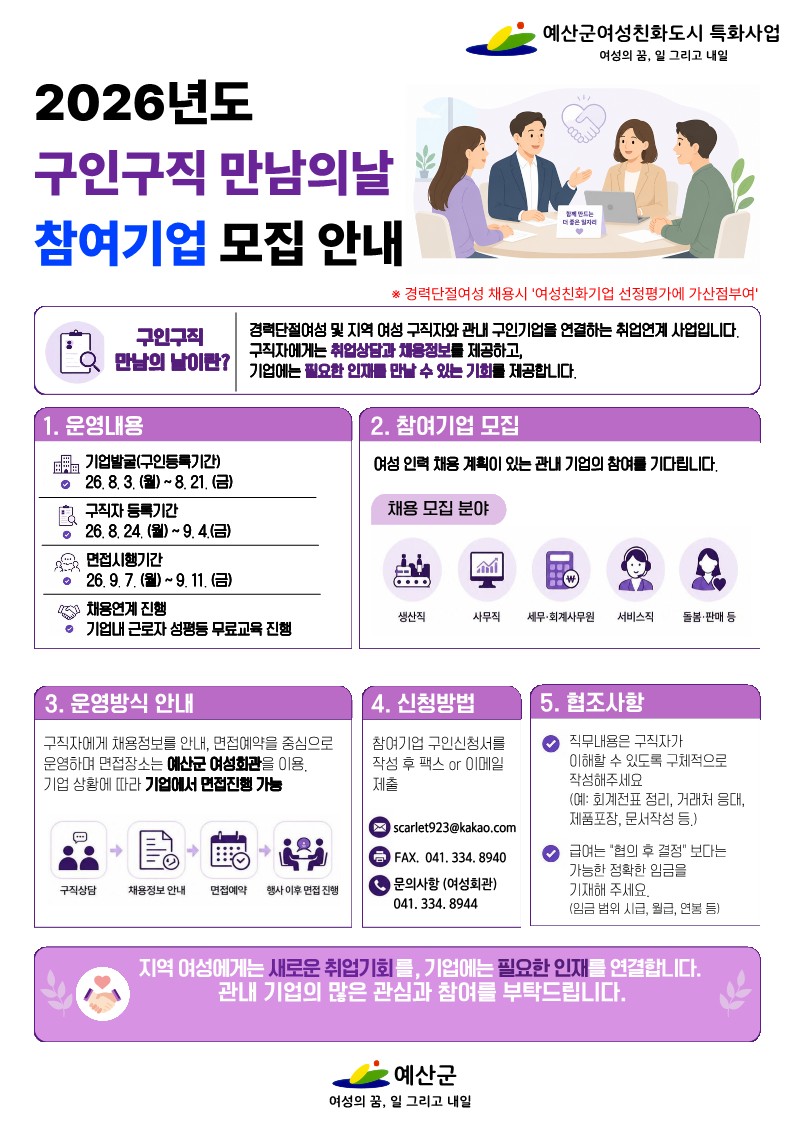 구인구직만남의날_참여기업용_포스터